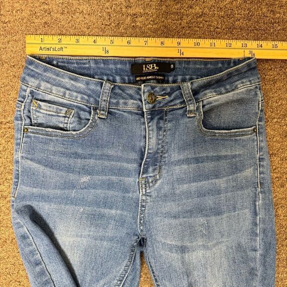 L&B Lucky and Blesseded Blue Midrise Ankle Skinny Jeans Size 8 - Picture 5 of 7